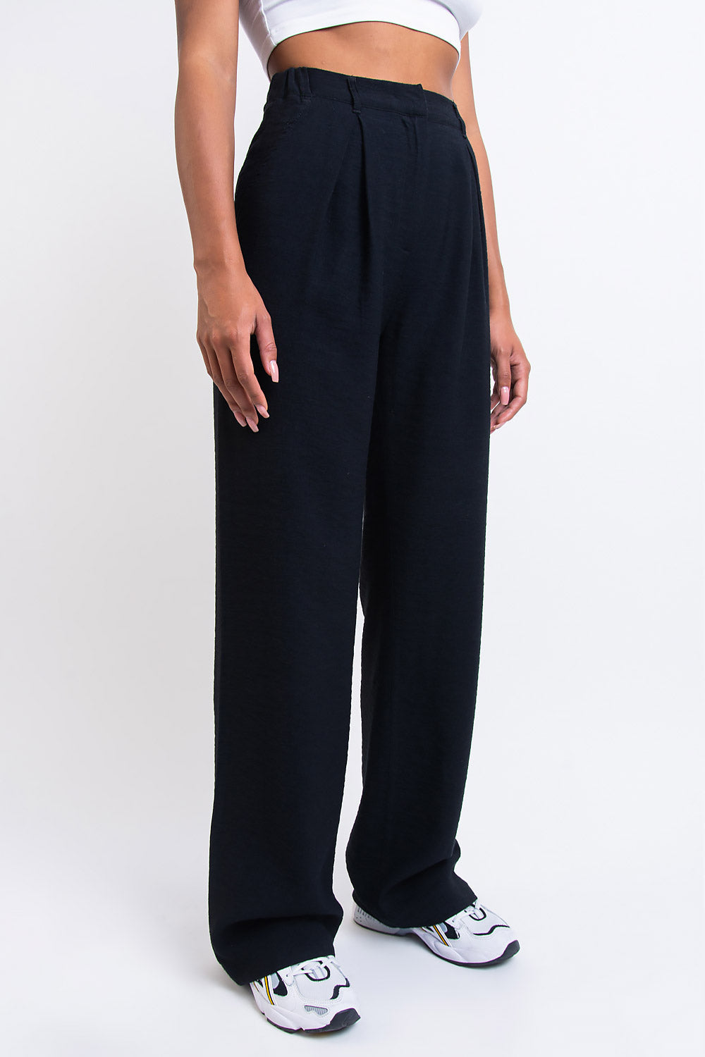 Sienna 01High Wide Suit Pants - Black