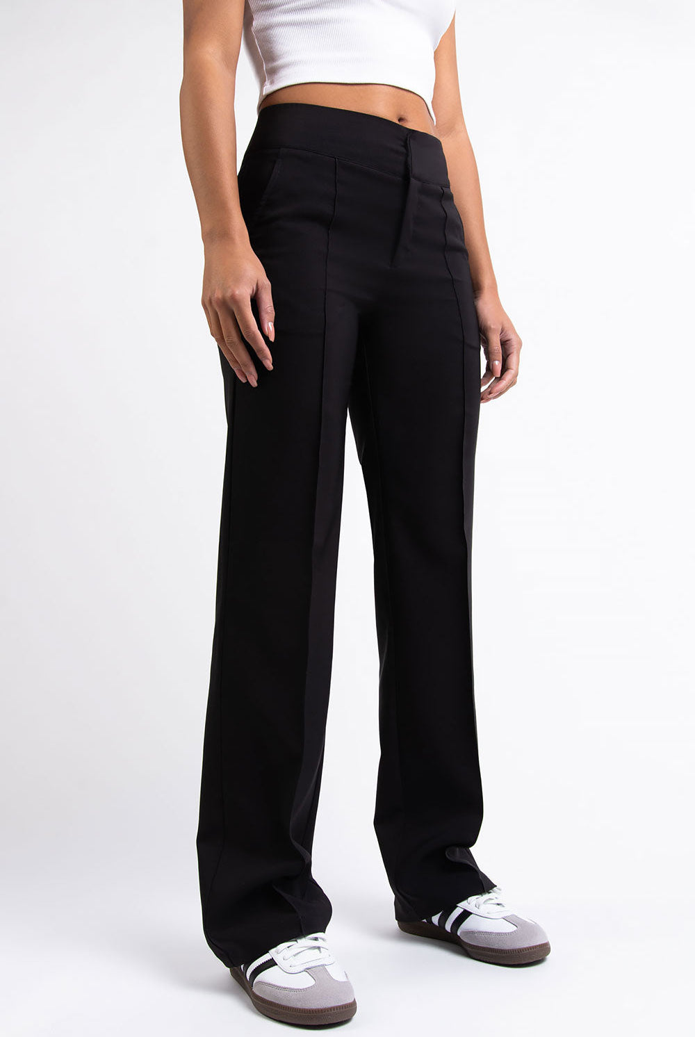 Mabel 01Mid Straight Suit Pants - Black