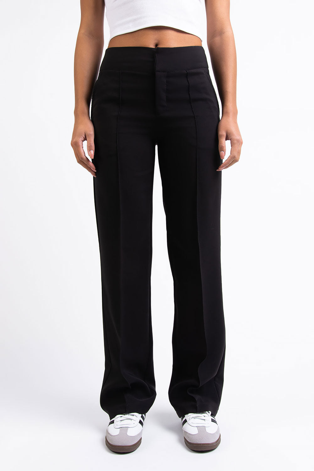 Mabel 01Mid Straight Suit Pants - Black