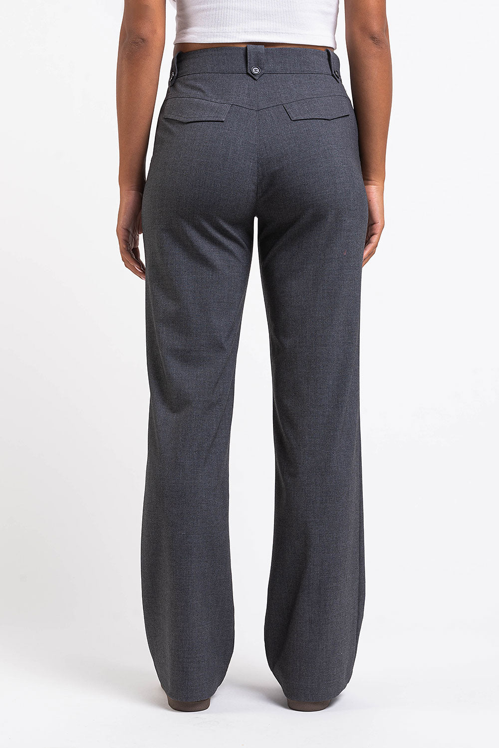 Bonnie 02High Straight Suit Pants - Grey