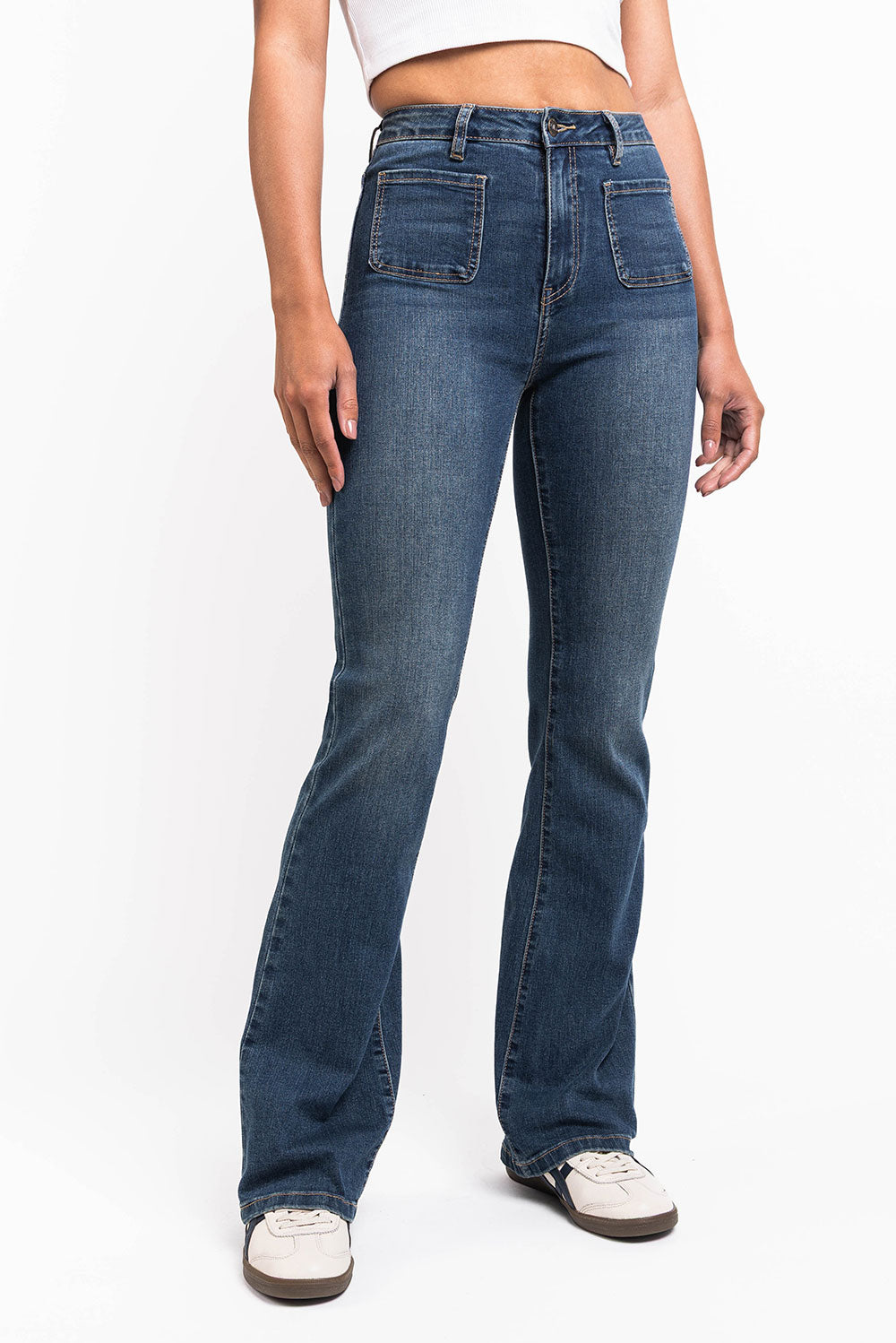 Claire 04High Bootcut Jeans - Vintage Blue