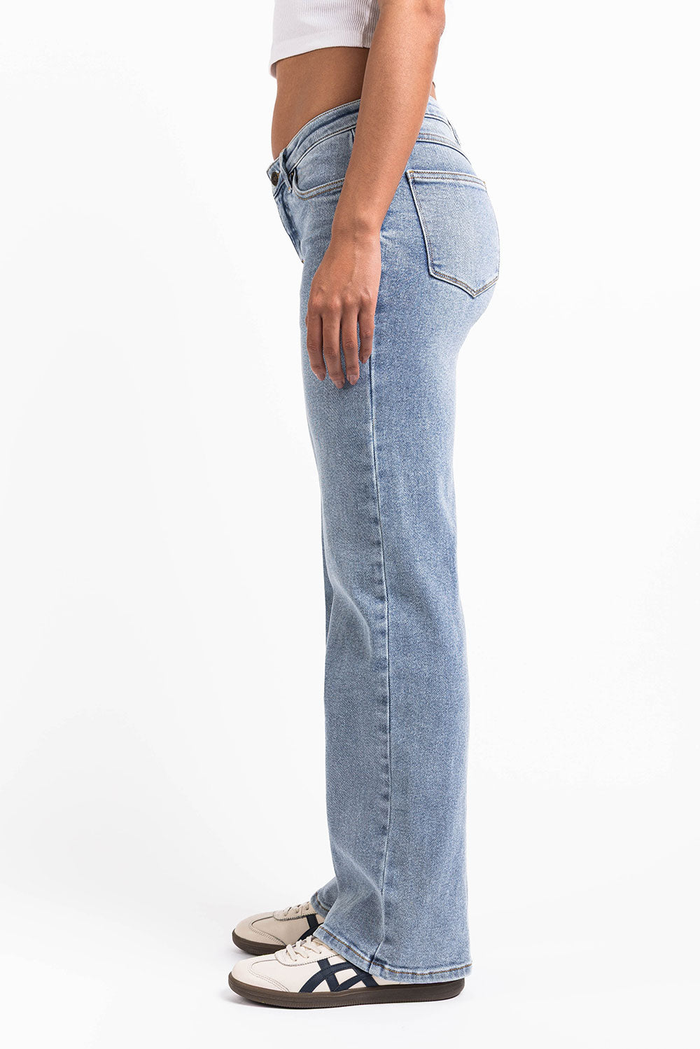 Dina 03Low Straight Jeans - Mid Blue