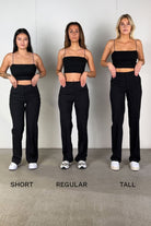 Nova 01High Straight Suit Pants - Black Striped