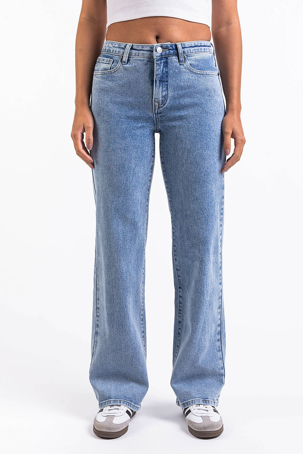 Dina 02Mid Straight Jeans - Mid Blue