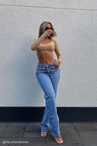 Dina 02Mid Straight Jeans - Mid Blue