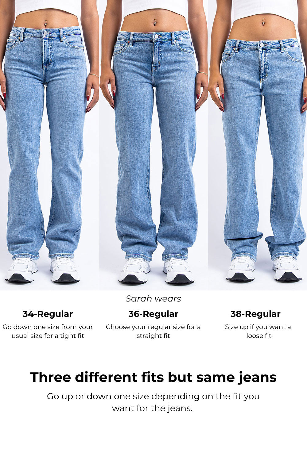 Dina 02Mid Straight Jeans - Mid Blue
