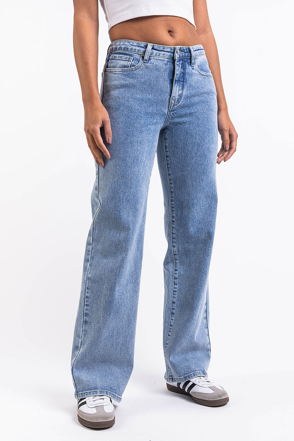 Dina 02Mid Straight Jeans - Mid Blue