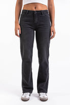 Dina 02Mid Straight Jeans - Washed Black