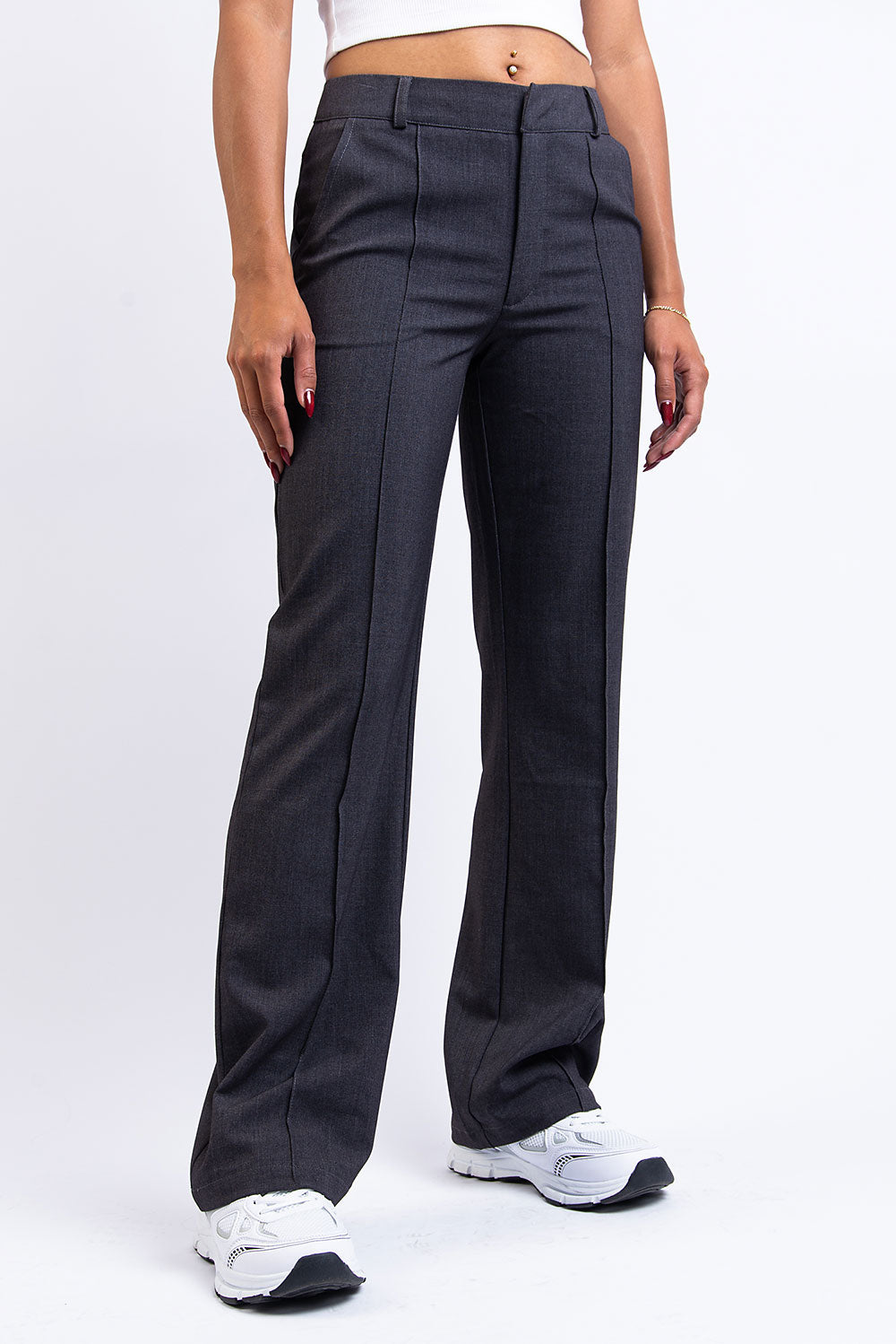 Drew 02Mid Straight Suit Pants - Dark Grey