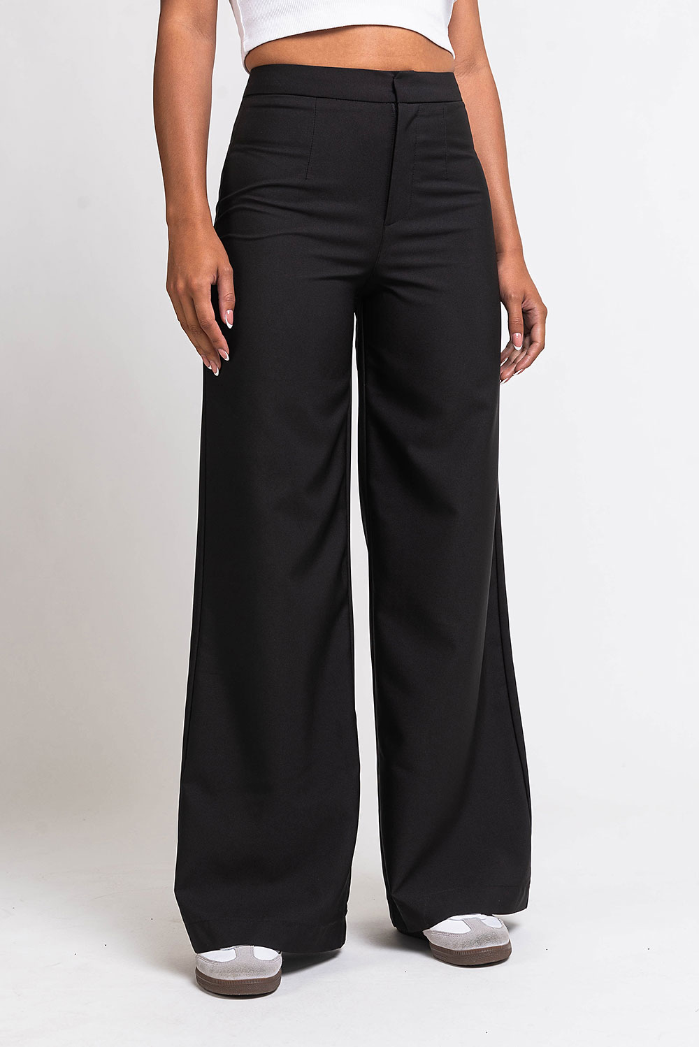 Ciara 01High Wide Suit Pants - Black