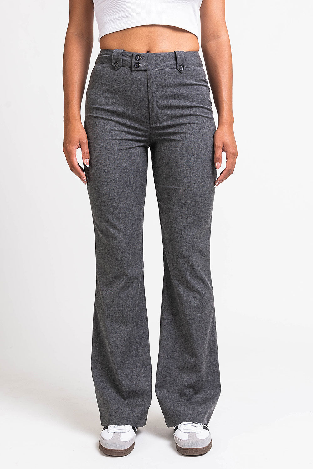 Bonnie 04High Bootcut Suit Pants - Grey