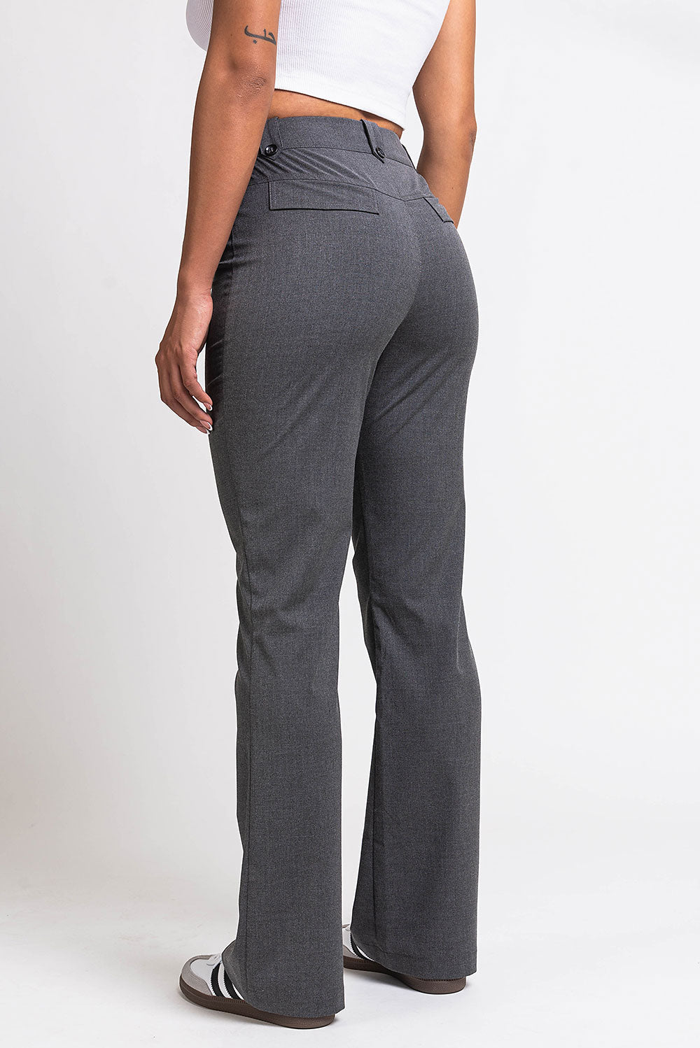 Bonnie 04High Bootcut Suit Pants - Grey