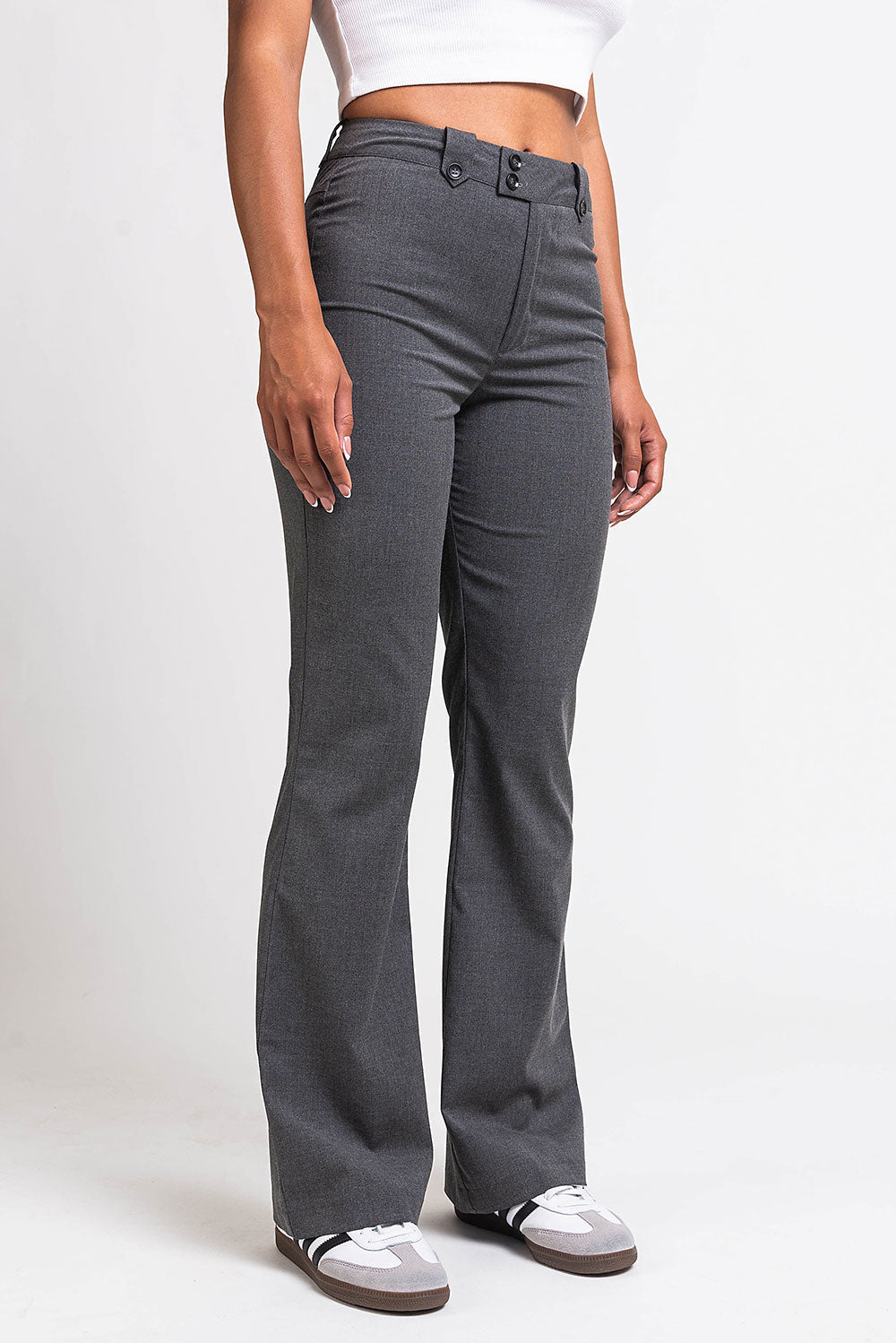 Bonnie 04High Bootcut Suit Pants - Grey