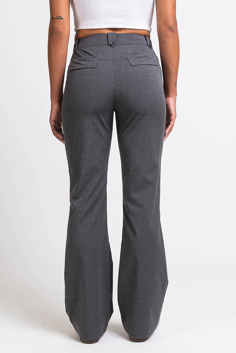 Bonnie 04High Bootcut Suit Pants - Grey