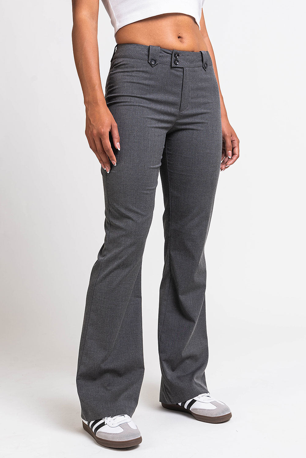 Bonnie 03Mid Bootcut Suit Pants - Grey