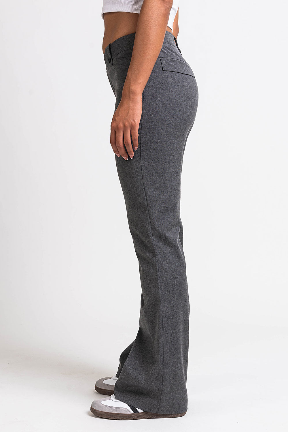 Bonnie 03Mid Bootcut Suit Pants - Grey