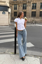 Dina 01Low Wide Jeans - Mid Blue