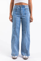 Amy 01High Wide Jeans - Mid Blue