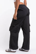 Cameron 01High Straight Cargo Pants - Black