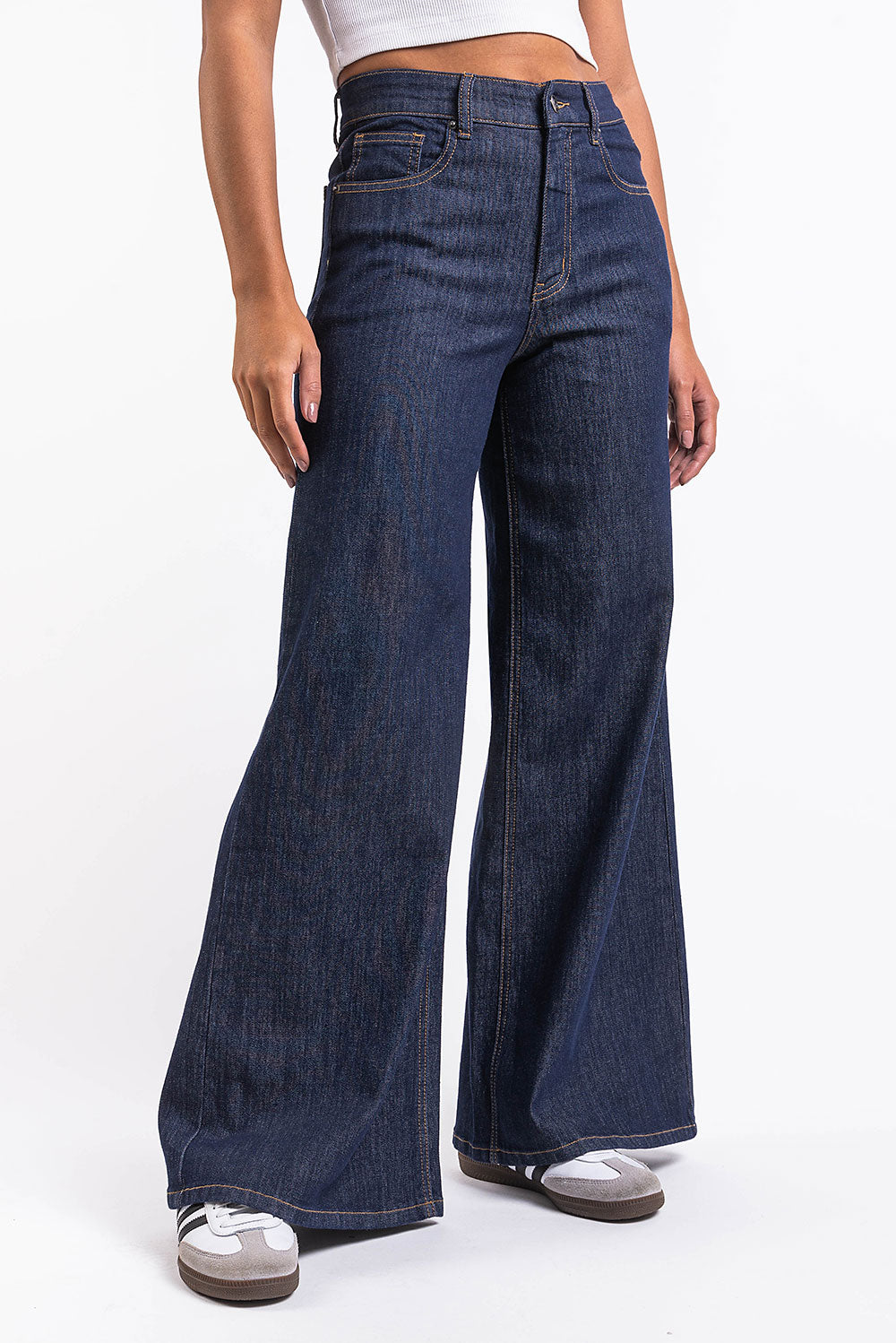 Mikka 02High Extra Wide Jeans - Dark Blue