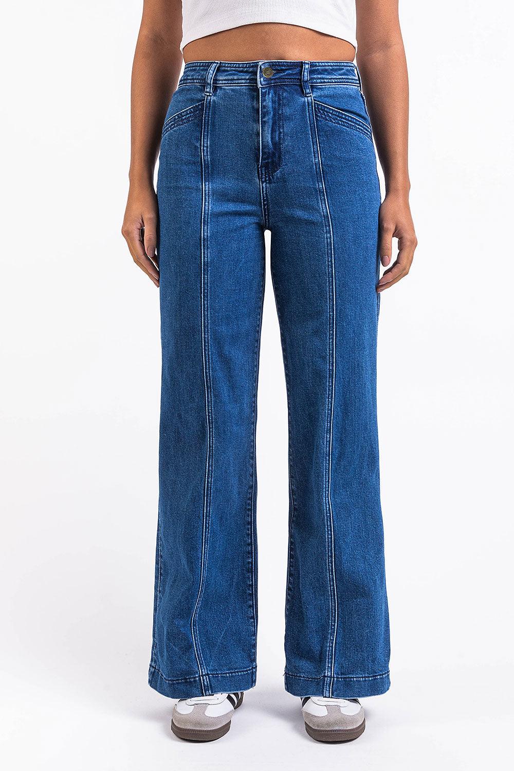 Amy 01High Wide Jeans - Dark Blue