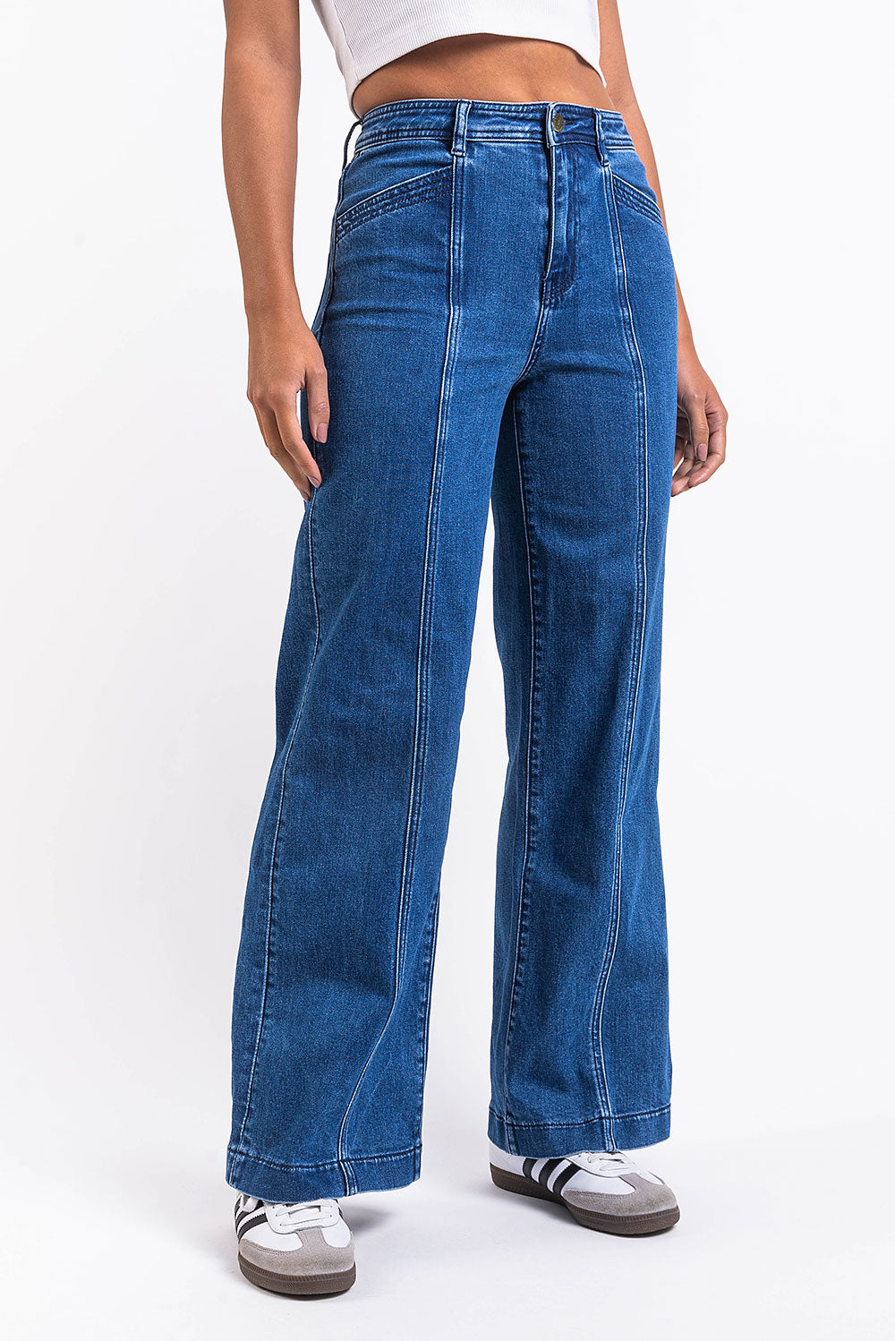 Amy 01High Wide Jeans - Dark Blue