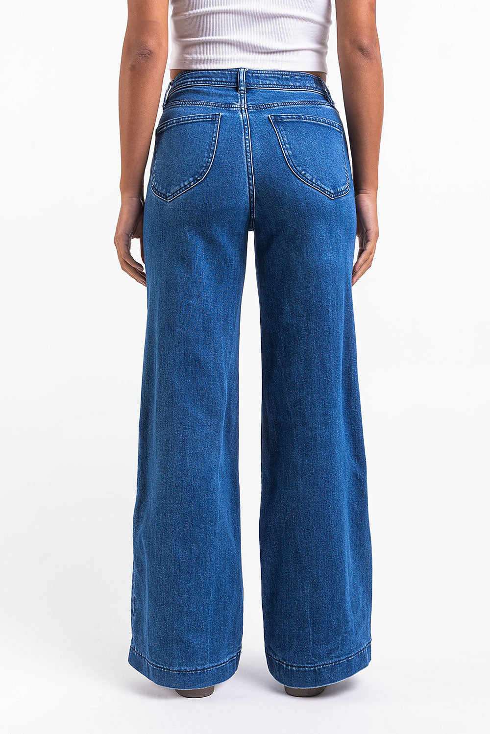 Amy 01High Wide Jeans - Dark Blue
