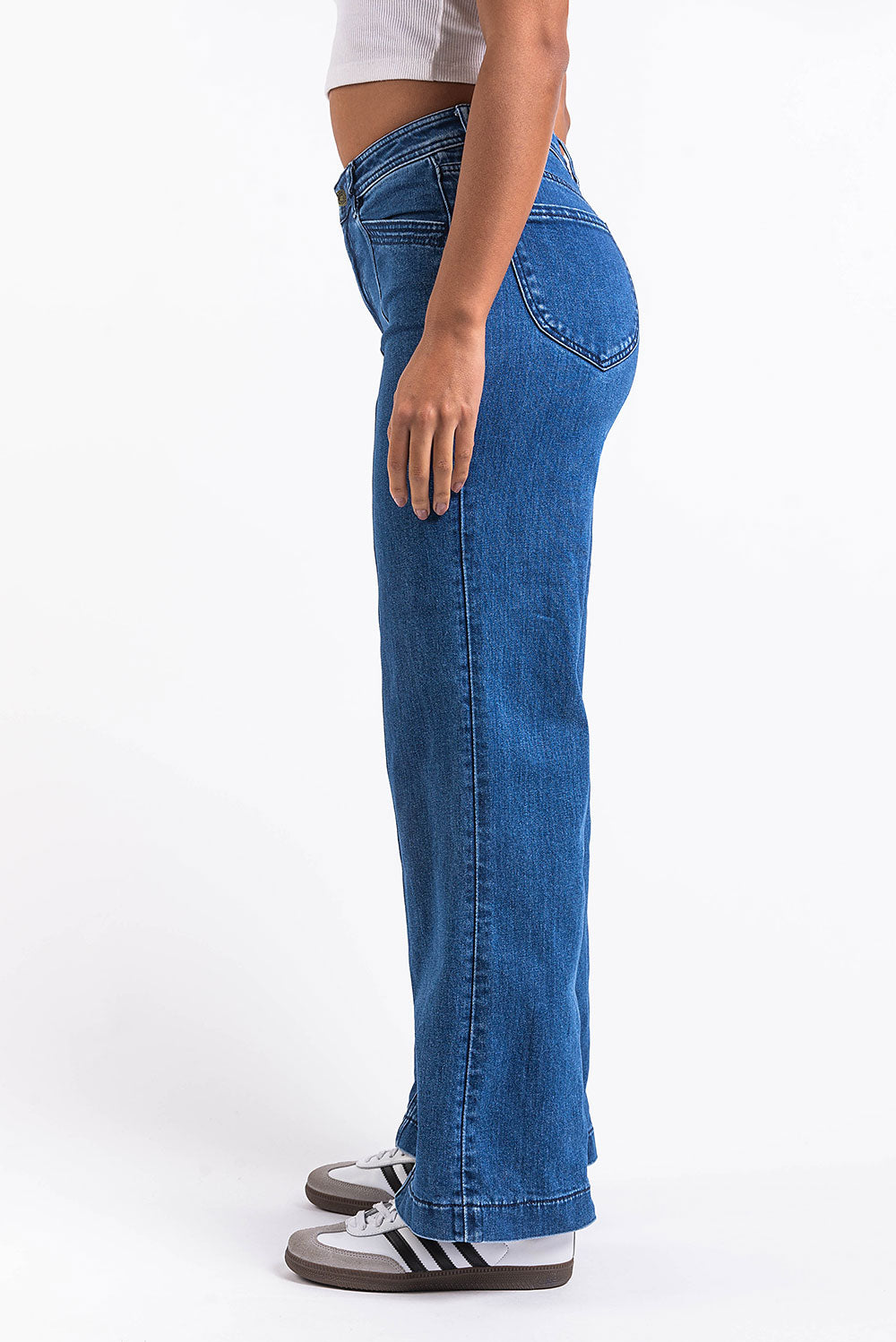 Amy 01High Wide Jeans - Dark Blue