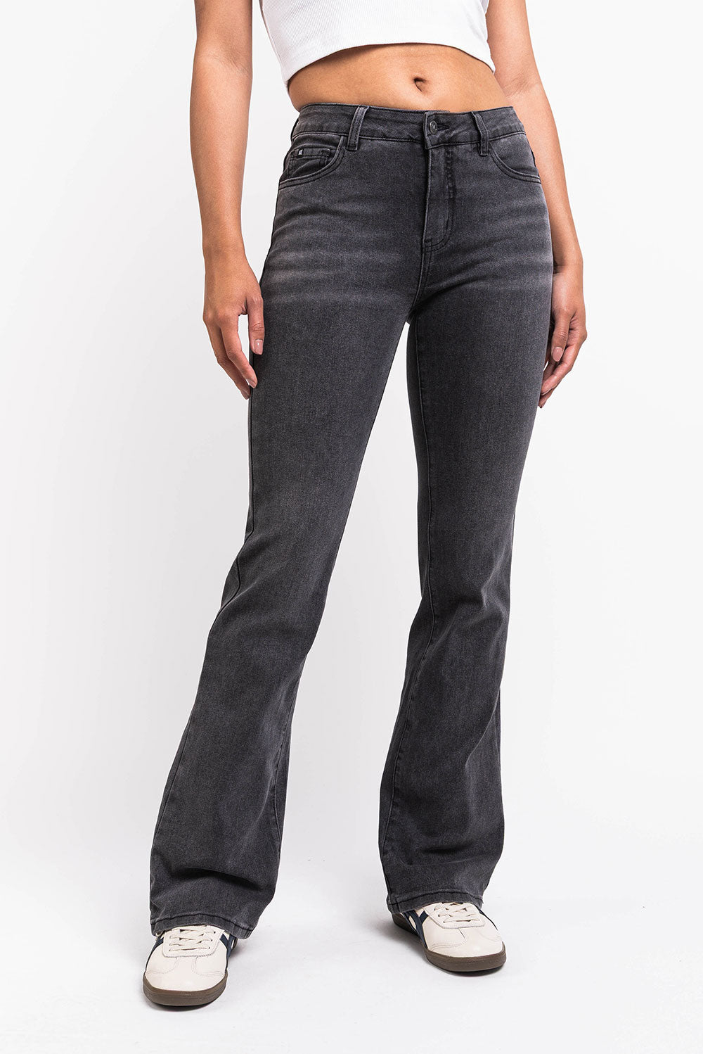 Taylor 02Mid Bootcut Jeans - Washed Black