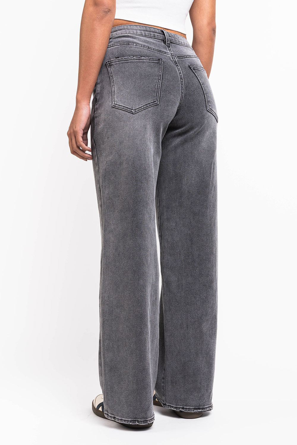 Mikka 03Mid Wide Jeans - Washed Black