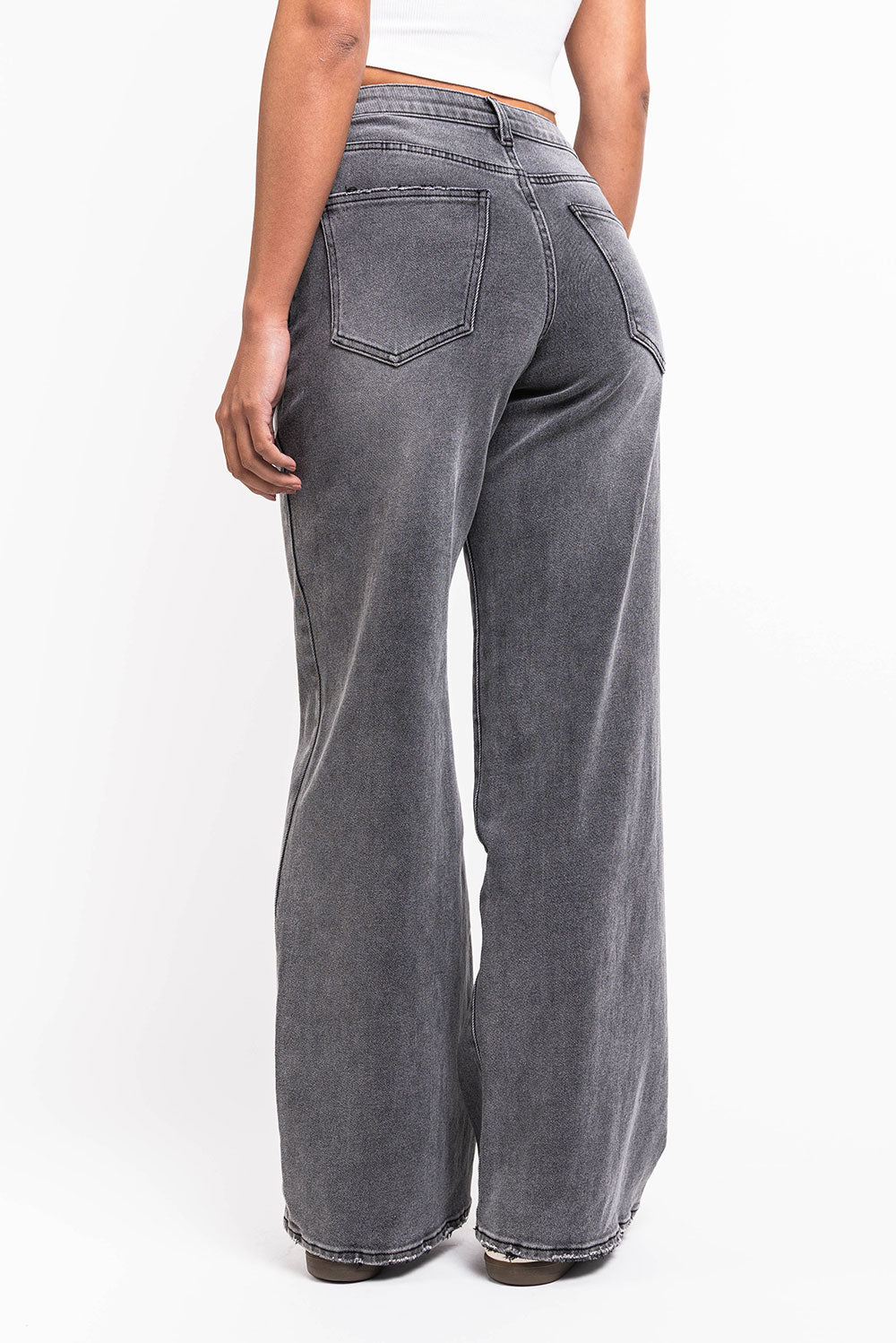 Mikka 03Mid Wide Jeans - Washed Black