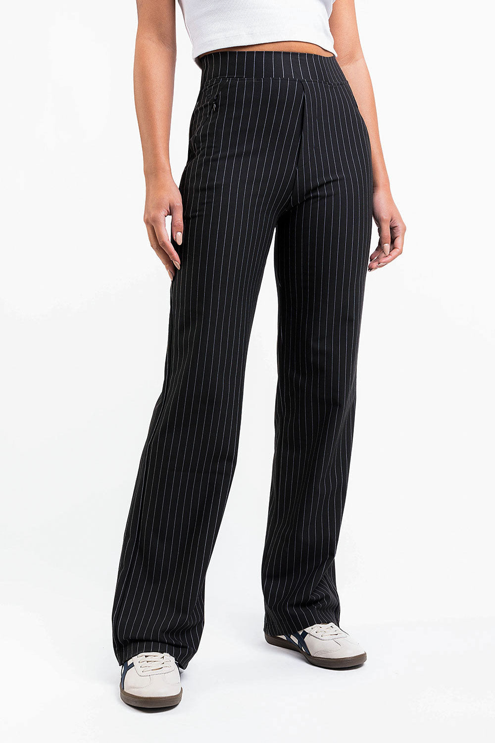 Freja 01High ActiveFlex Straight Pants - Black Striped