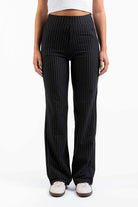 Freja 01High ActiveFlex Straight Pants - Black Striped