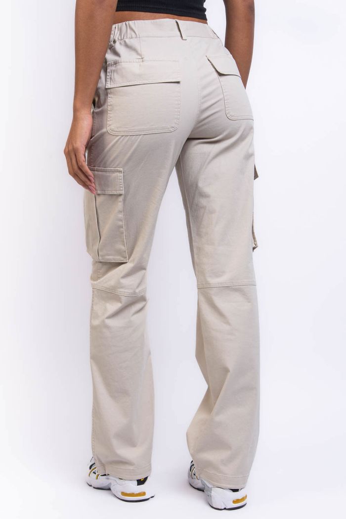 Austin 03Mid Straight Cargo Pants Beige MADLADY