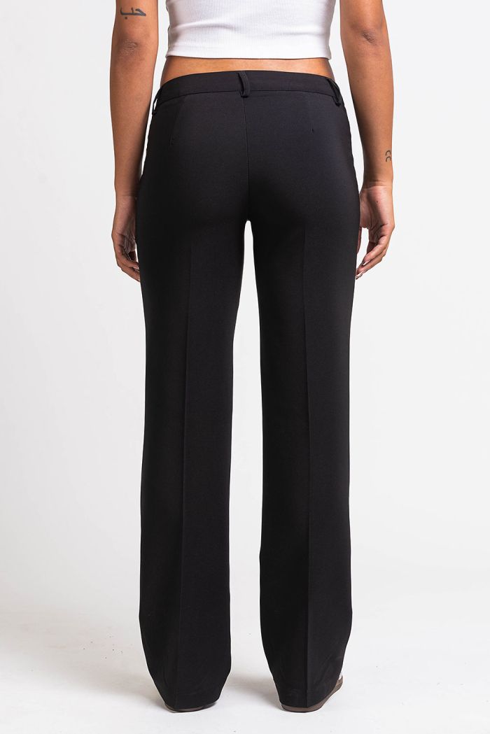Nova 04Low Straight Suit Pants Black MADLADY