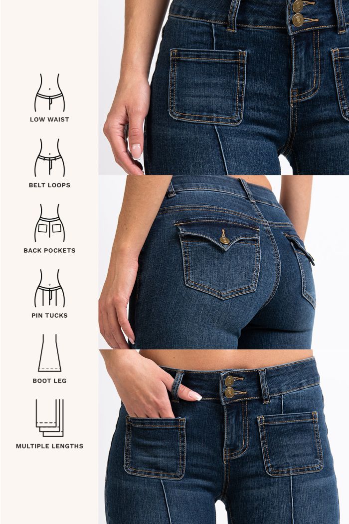 Short bootcut jeans top