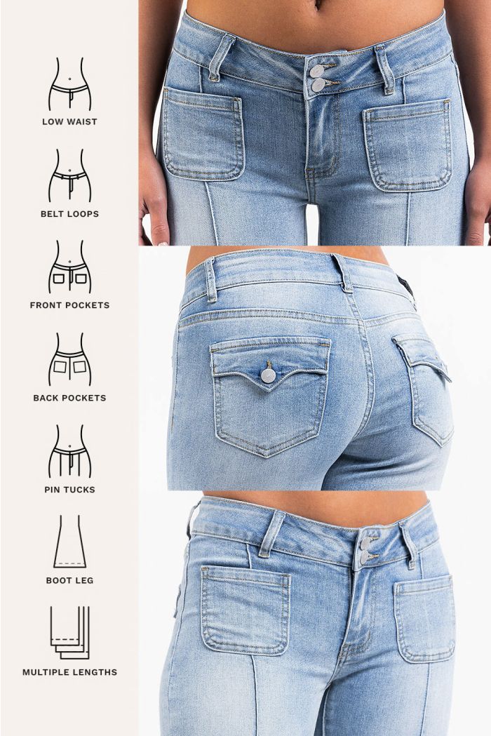 Claire 01Low Bootcut Jeans Bleach Blue MADLADY