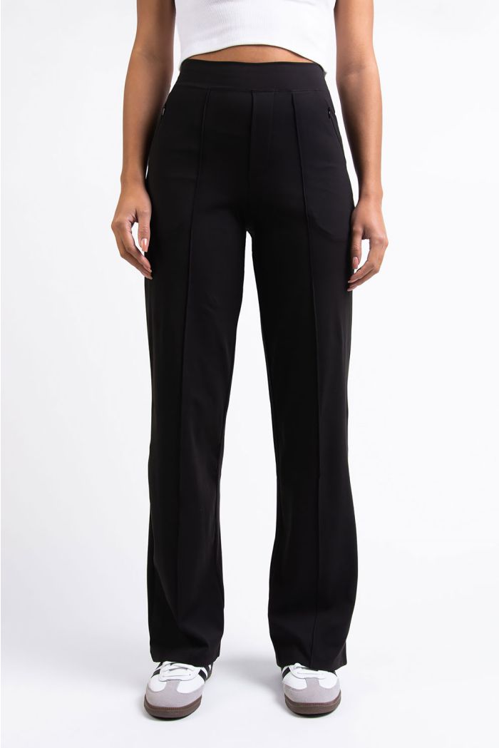 Holly 02High ActiveFlex Straight Pants Black MADLADY