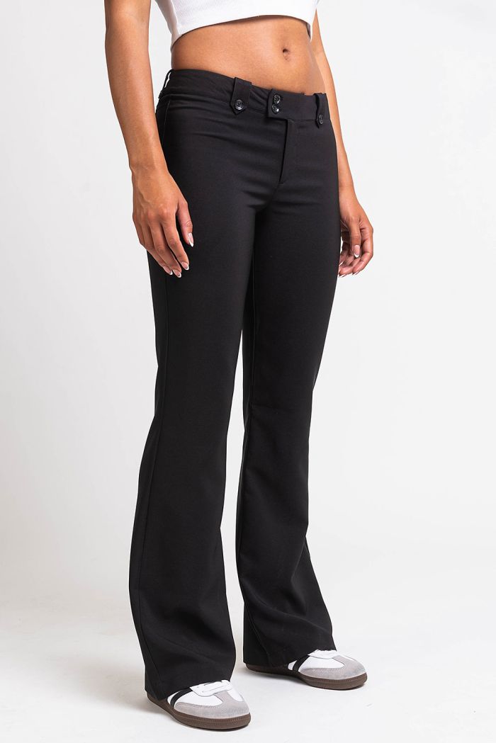 Bonnie 03Low Bootcut Suit Pants Black MADLADY