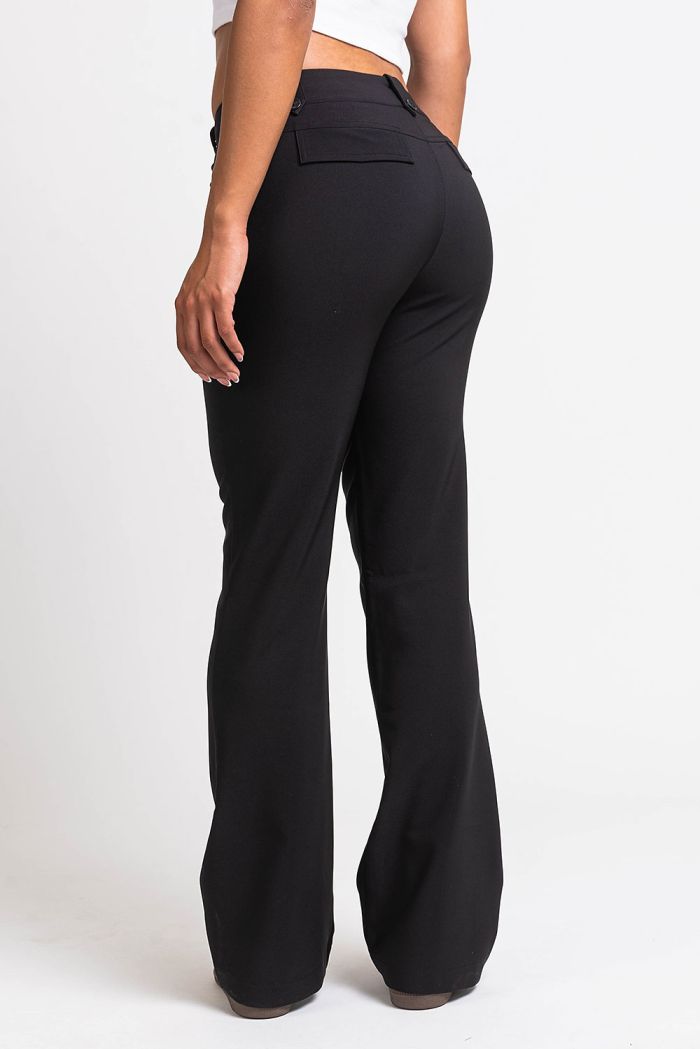 【MALBON】 Down Fabric Semi Bootscut Pants ■WOMAN /追跡付 Bonnie 03Low Bootcut Suit Pants Black MADLADY