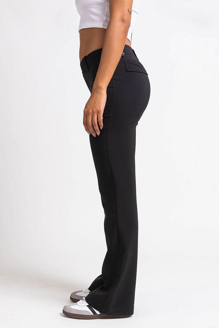 Bonnie 03Low Bootcut Suit Pants Black MADLADY