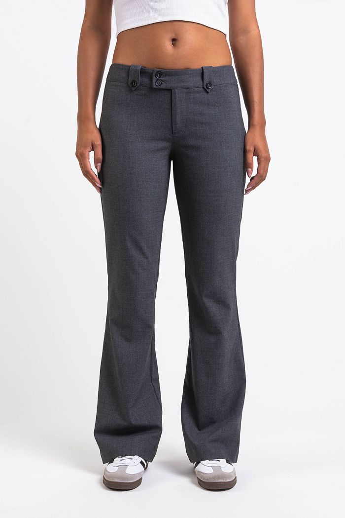 Low Waist Bootcut Suit Pants Bonnie Mid Grey MADLADY