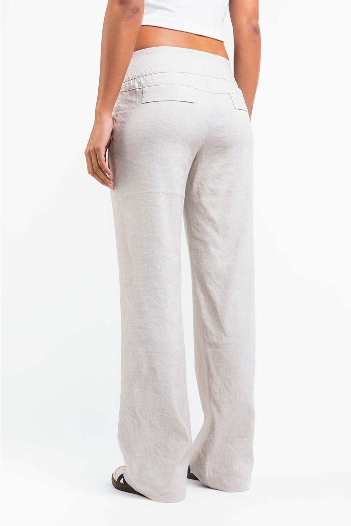 【LA MER MA MAISON】22SS★ PIN TUCK WIDE LINEN PANTS Wide-leg cotton and linen canvas pants in blue - Maison