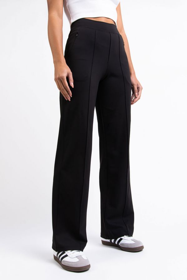 Active Ultra Stretch Suit Pants With Pintucks - Molly Black MADLADY