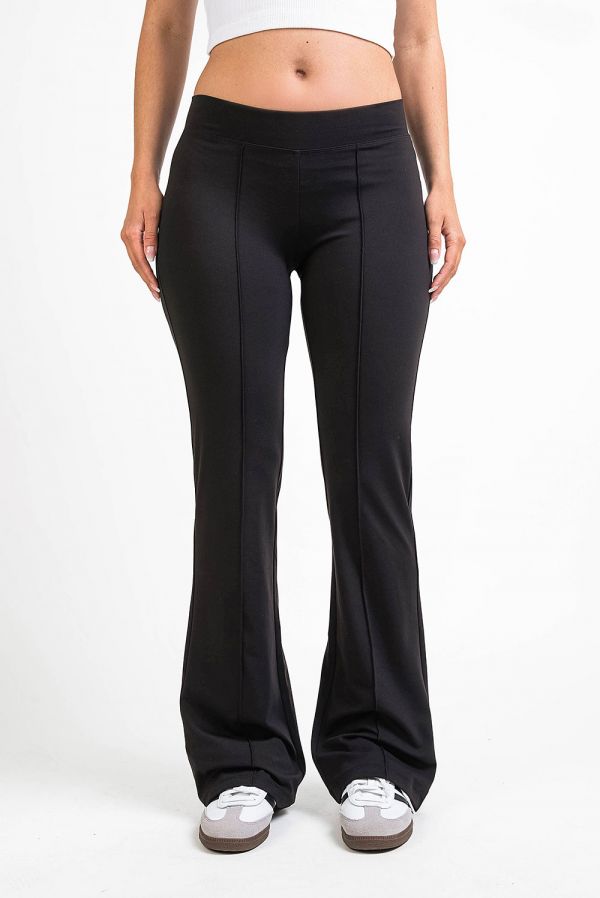 Active Low Waist Ultra Stretch Bootcut Suit Pants With Pintucks - Jessie Black